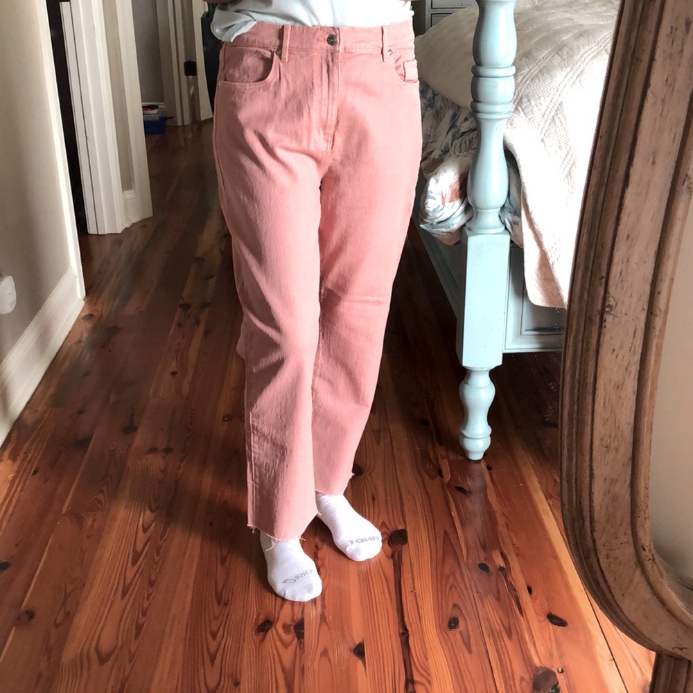 Ann Taylor Loft. High waist dusty pink wide leg Size 6 (28) Runs LARGE
